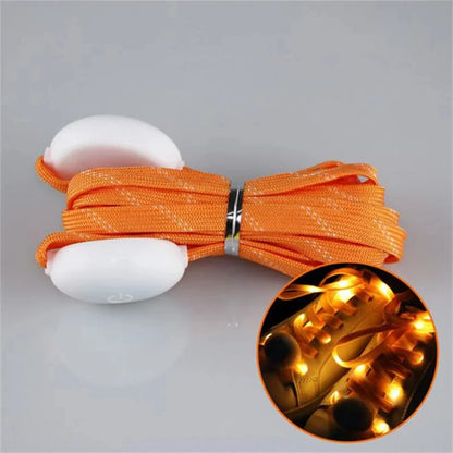 New LED Sport Shoe Laces Luminous Shoelaces Glow Shoe Strings Round Flash Light Shoelaces No Tie Lazy Shoe Laces Party Decor
