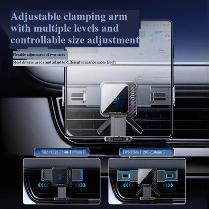 New Foldable Phone Car Mount with Wireless Charging, Suitable for Phones, Tablets, Large Screens, and Navigation