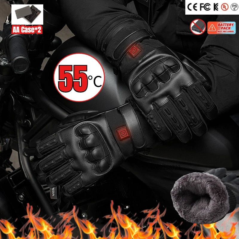 Heated Motorcycle Gloves Winter Glove Touchscreen Gloves Protective Gloves Electric Gloves With Heating Function for Ski Biking
