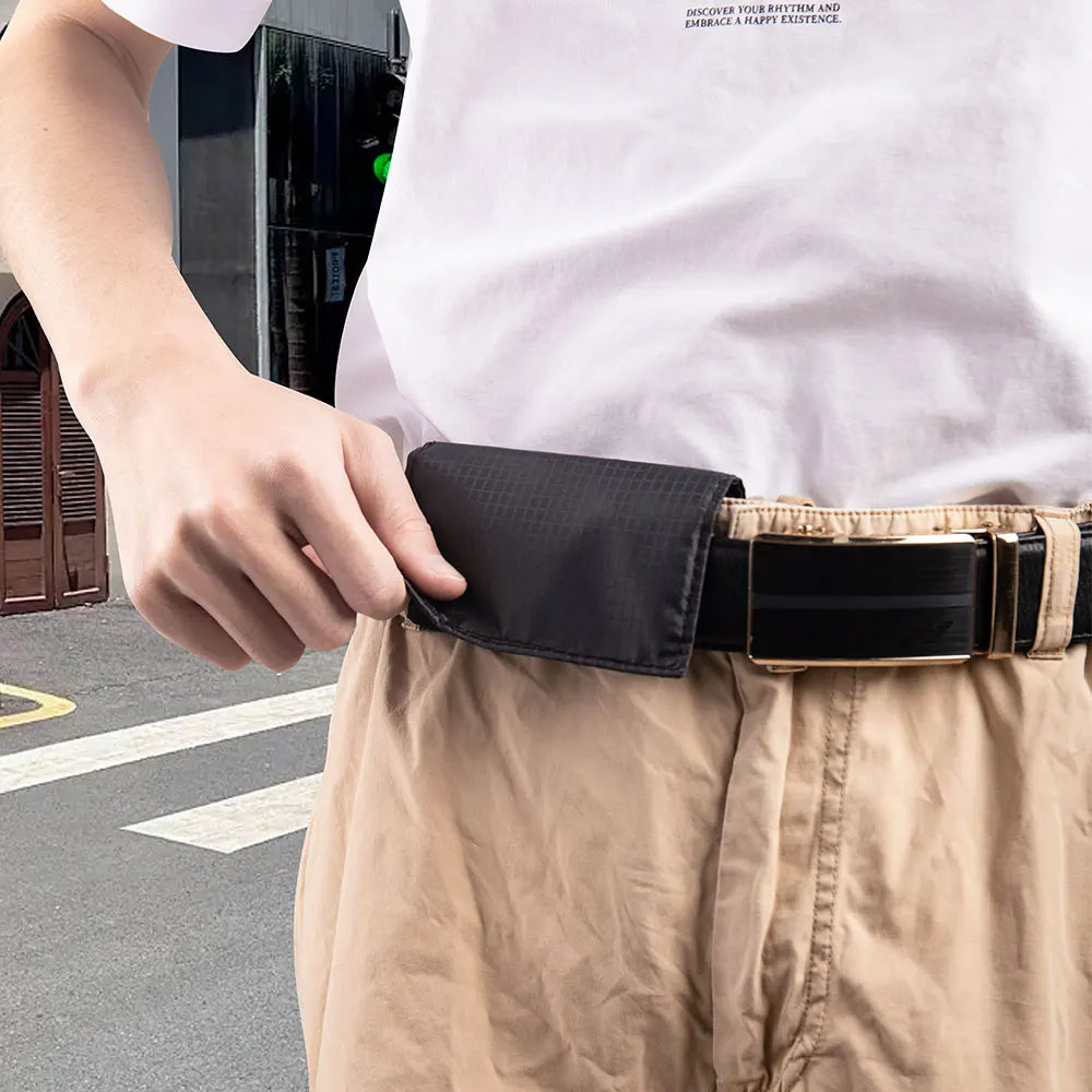 Anti-Theft RFID Blocking Travel Pouch Money Belt Bag for Women &amp; Men Small Wallet for Credit Card ID Cash Passport