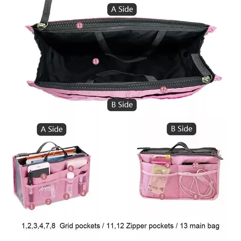 Travel Cosmetic Bags For Women Tote Insert Double Zipper Makeup Bag Toiletries Storage Bag Girl Outdoors Make Up Organizer