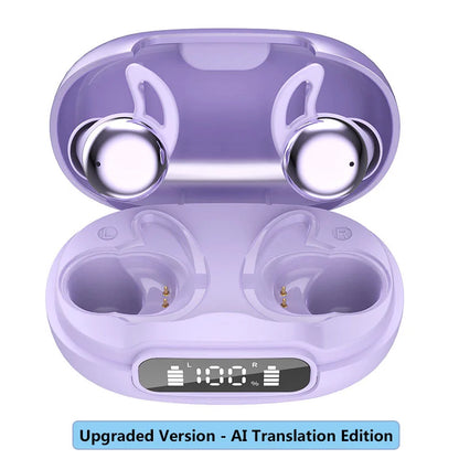 Sleep Bluetooth Earbuds ANC Noise Cancelling with Translation In-Ear Headphones Portable Charging LED Display for Travel Work