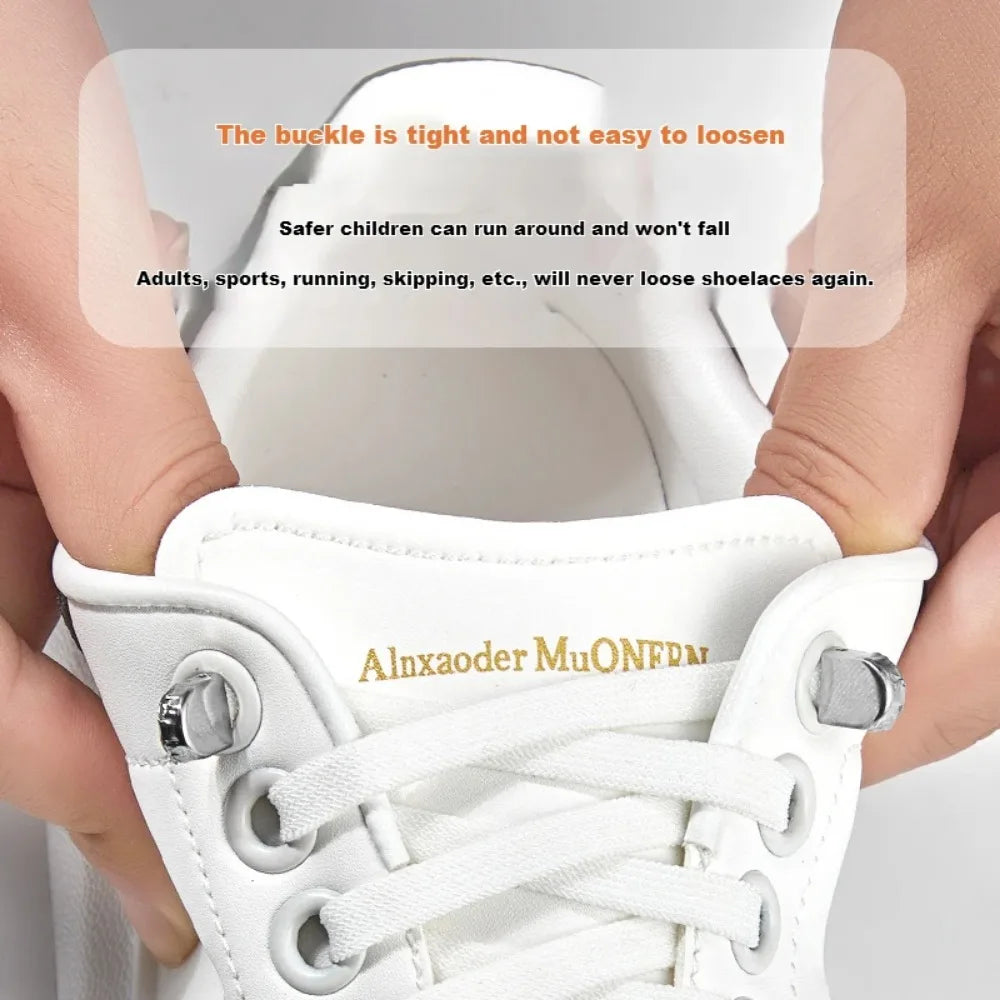8MM Flat Elastic No Tie Shoelaces Quick Lazy Shoe Laces for Men Women Kids Sneaker Accessories