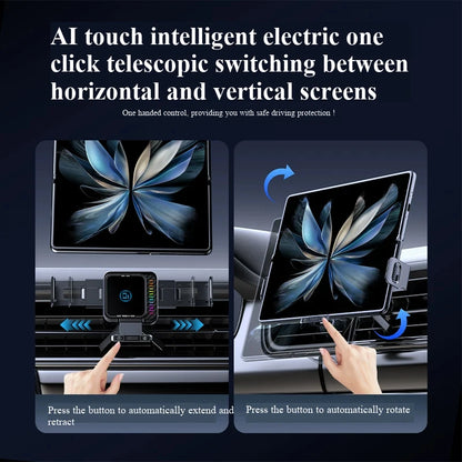 New Foldable Phone Car Mount with Wireless Charging, Suitable for Phones, Tablets, Large Screens, and Navigation