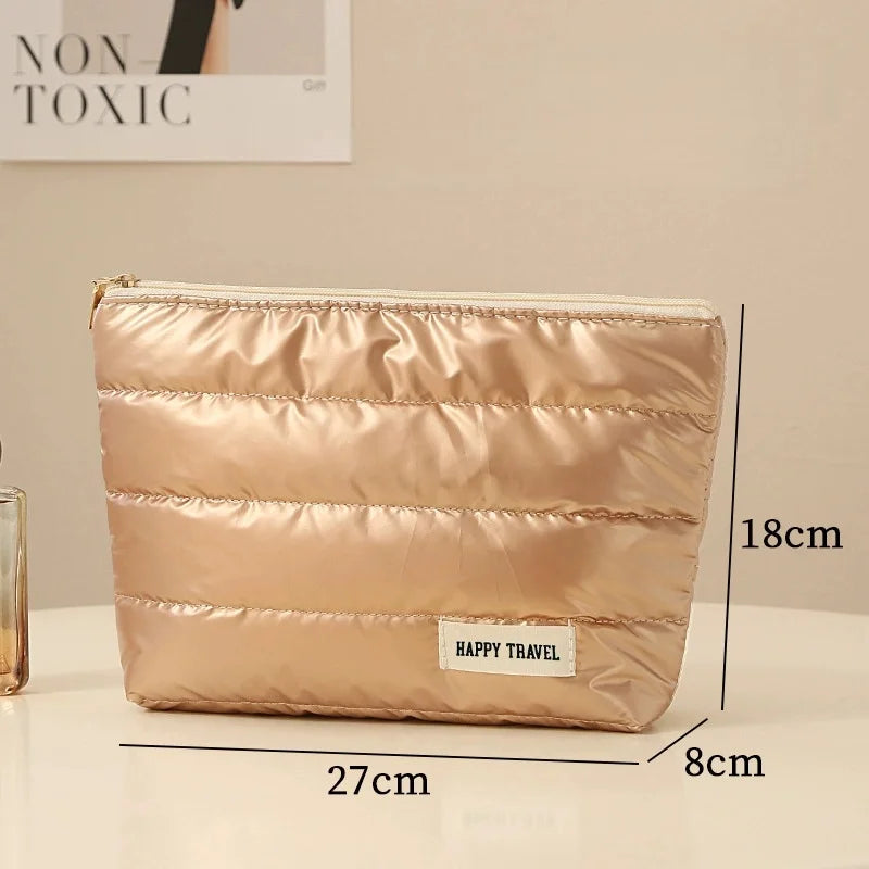 Travel Makeup Bag, Large Capacity Cosmetic Bags for Women, Portable Waterproof Toiletry Bag Makeup Organizer Bag with Handle