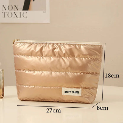 Travel Makeup Bag, Large Capacity Cosmetic Bags for Women, Portable Waterproof Toiletry Bag Makeup Organizer Bag with Handle