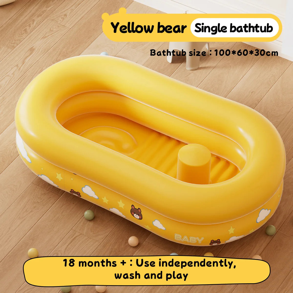 Inflatable Foldable Baby Bathtub Household Portable Shower Tub Newborn Infant Kids Bath Tub Sit And Lie Design Home Travel Use