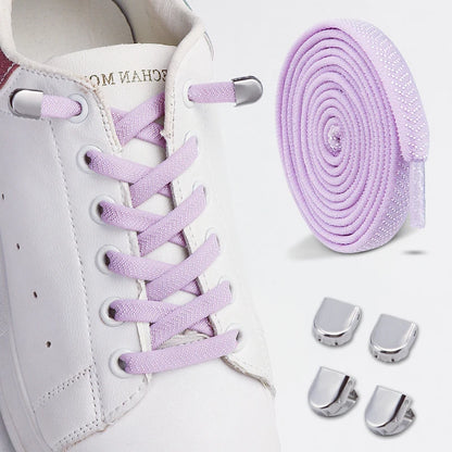 New Elastic Laces Sneakers Tennis Lock Shoelaces Without Ties No Tie Shoelaces Unisex Kids Adult Flat Shoelace Shoe Accessories