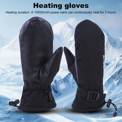 Electric Heating Gloves 3 Gears Temperature Motorcycle Gloves Climbing Skiing Mittens Cold-Proof USB Heated Gloves Hand Warmer