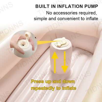 Newborn to Toddler Bath Tub,Inflatable Baby Bathtub with Built-in Air Pump,Portable Travel Shower Deflates Folds Easily