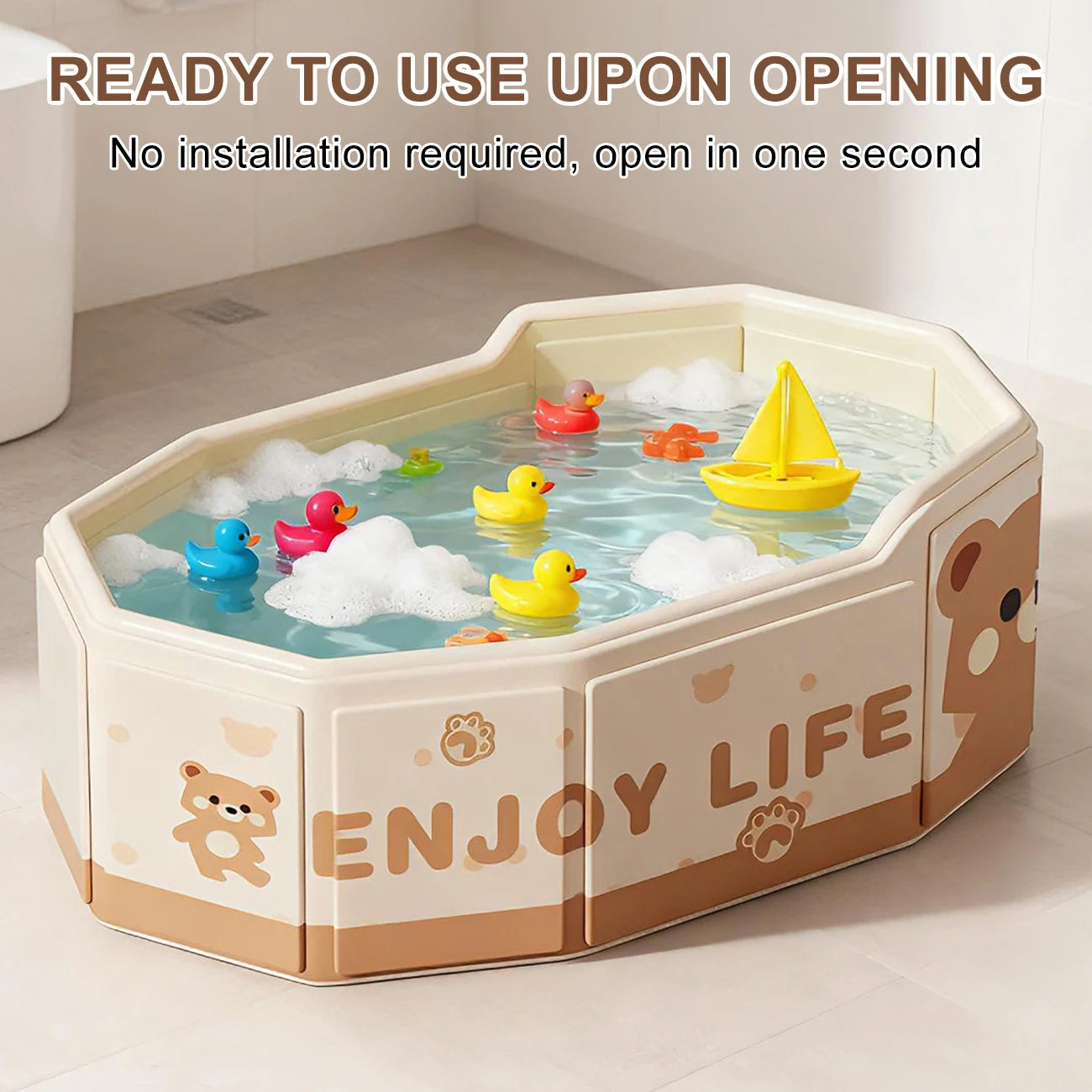 1PC Collapsible Baby Bathtub for Infants &amp; Toddlers, Foldable &amp; Leak-Proof, Reinforced Durable Structure