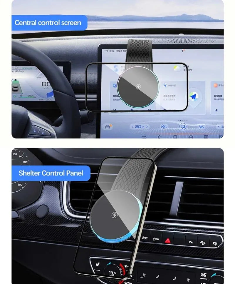 Magnetic Car Wireless Charger Car Phone Holder Mount Dashboard 15W Fast Car Charging for Macsafe iPhone 15 14 13 12 Pro Max Mini