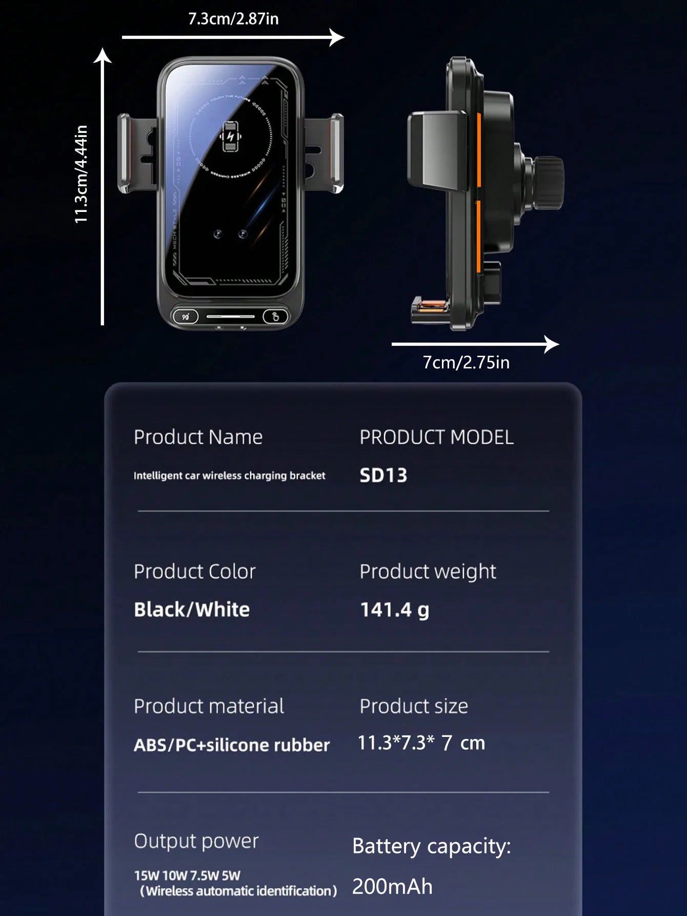 Car-mounted wireless charging stand for mobile phones,electrically rotating and magnetic suction type