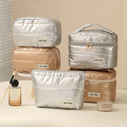 Travel Makeup Bag, Large Capacity Cosmetic Bags for Women, Portable Waterproof Toiletry Bag Makeup Organizer Bag with Handle