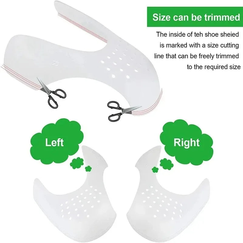 1 Pair Crease Protector Shoe Anti Crease Bending Crack Toe Cap Support Shoe Stretcher Lightweight Keeping Shield Sneakers