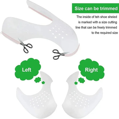 1 Pair Crease Protector Shoe Anti Crease Bending Crack Toe Cap Support Shoe Stretcher Lightweight Keeping Shield Sneakers