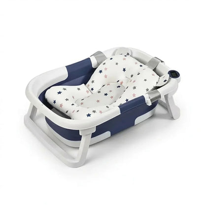 Folding Baby Bathtub, 60.5x43x20.5cm, Portable Kids Bath Tub, Temperature Sensing, Collapsible Infant Bath for 0-7 Years