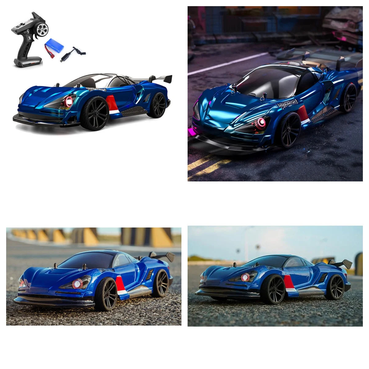 RC Drift Car 1/16 SCY 16301 4WD Seven Modes Light System RC390 Brushed Motor Electric Vehicle Model for Drifting Enthusiasts Toy