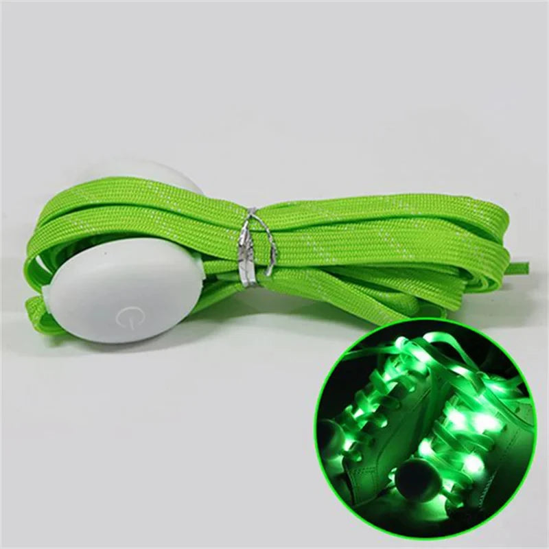 New LED Sport Shoe Laces Luminous Shoelaces Glow Shoe Strings Round Flash Light Shoelaces No Tie Lazy Shoe Laces Party Decor