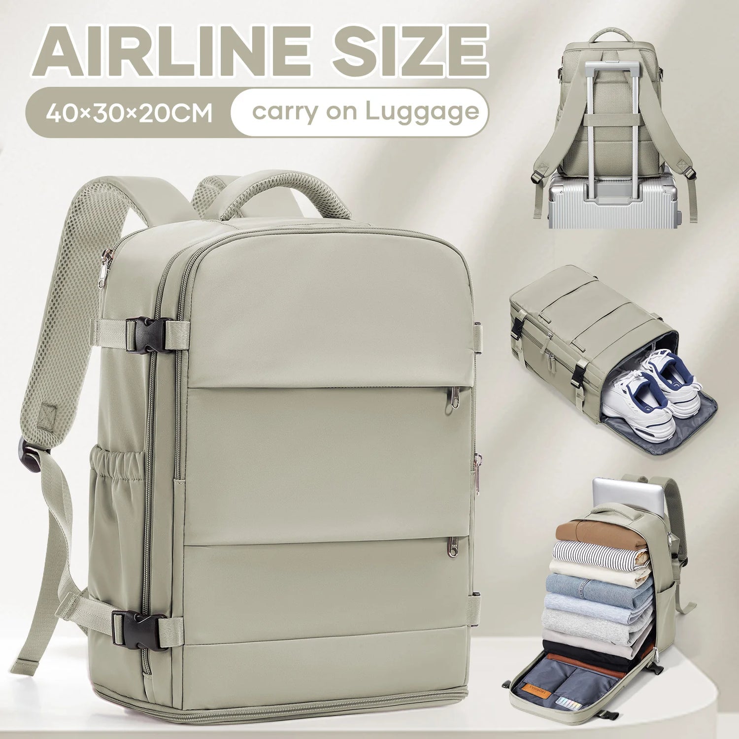 Hand Luggage Ryanair 40x30x20 Travel Backpack Carry-on Bag Aircraft Cabin max wizz air Backpack, Women&