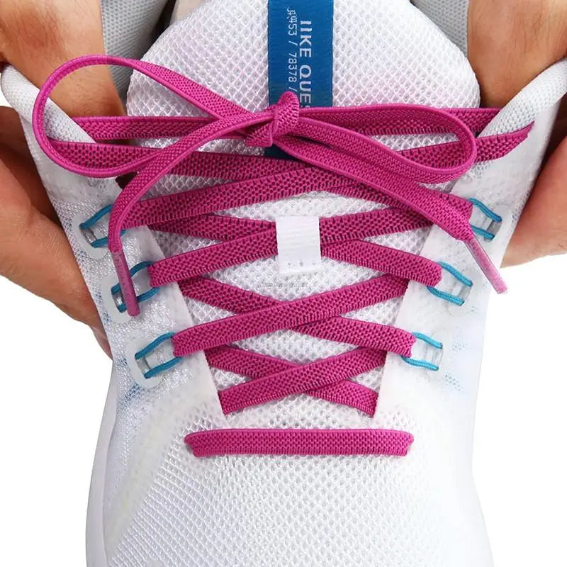 Classic Elastic Shoelaces Flat Sneakers Shoe Laces 7mm Width Shoelace for Kids Adults Shoe Lace Accessories Shoestring Fashion