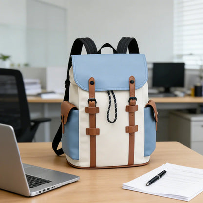 2026 New Travel Backpack, Simple Casual Bag, Retro Color-Blocking Commuter Bag, Unisex Laptop Bag, Large-Capacity Student School Bag