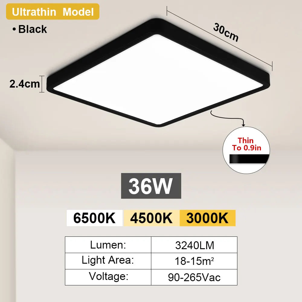 LED Ceiling Light Modern Dimmable Fixture for Bedroom Living Room Kitchen Hallway High Power Ultra Bright Home Decor Lamp Style