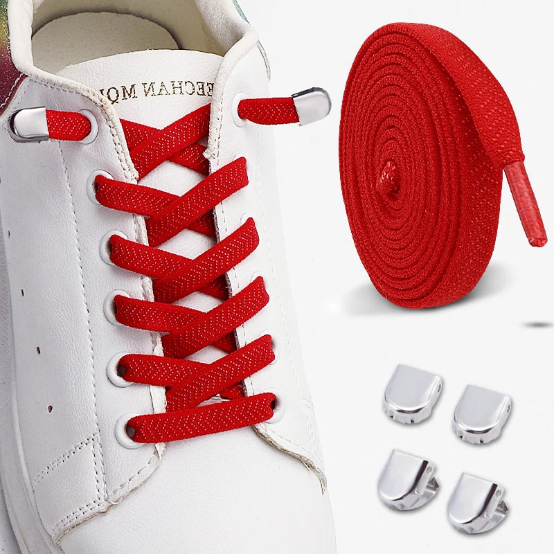 New Elastic Laces Sneakers Tennis Lock Shoelaces Without Ties No Tie Shoelaces Unisex Kids Adult Flat Shoelace Shoe Accessories