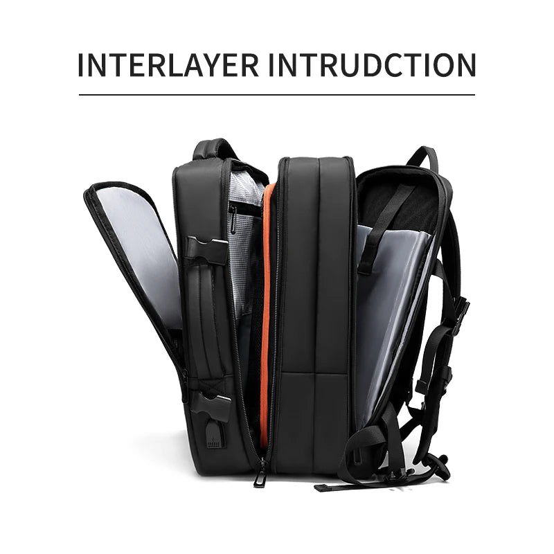 Travel Backpack For Men  Expand 39L Business 17 Inch Laptop Backpack Backpack USB Charging Waterproof hiking outdoor Backpack