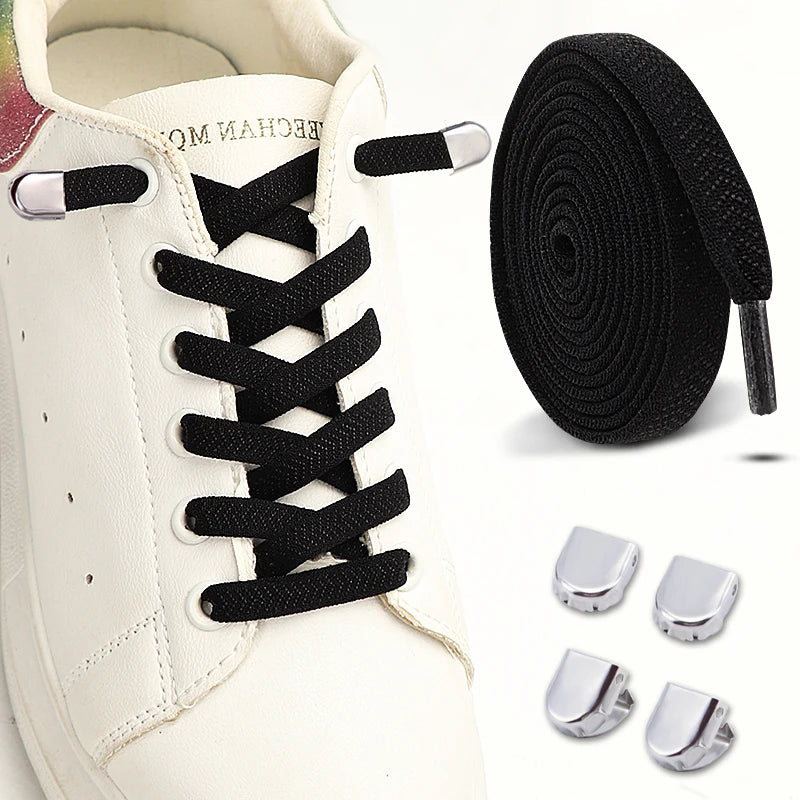 New Elastic Laces Sneakers Tennis Lock Shoelaces Without Ties No Tie Shoelaces Unisex Kids Adult Flat Shoelace Shoe Accessories