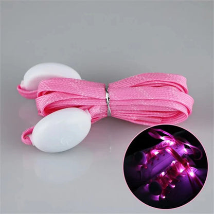 New LED Sport Shoe Laces Luminous Shoelaces Glow Shoe Strings Round Flash Light Shoelaces No Tie Lazy Shoe Laces Party Decor