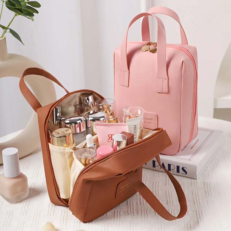 Portable Travel Makeup Bag with Large Capacity High-End Cosmetic Organizer Stylish Toiletry Storage Bag for Cosmetics