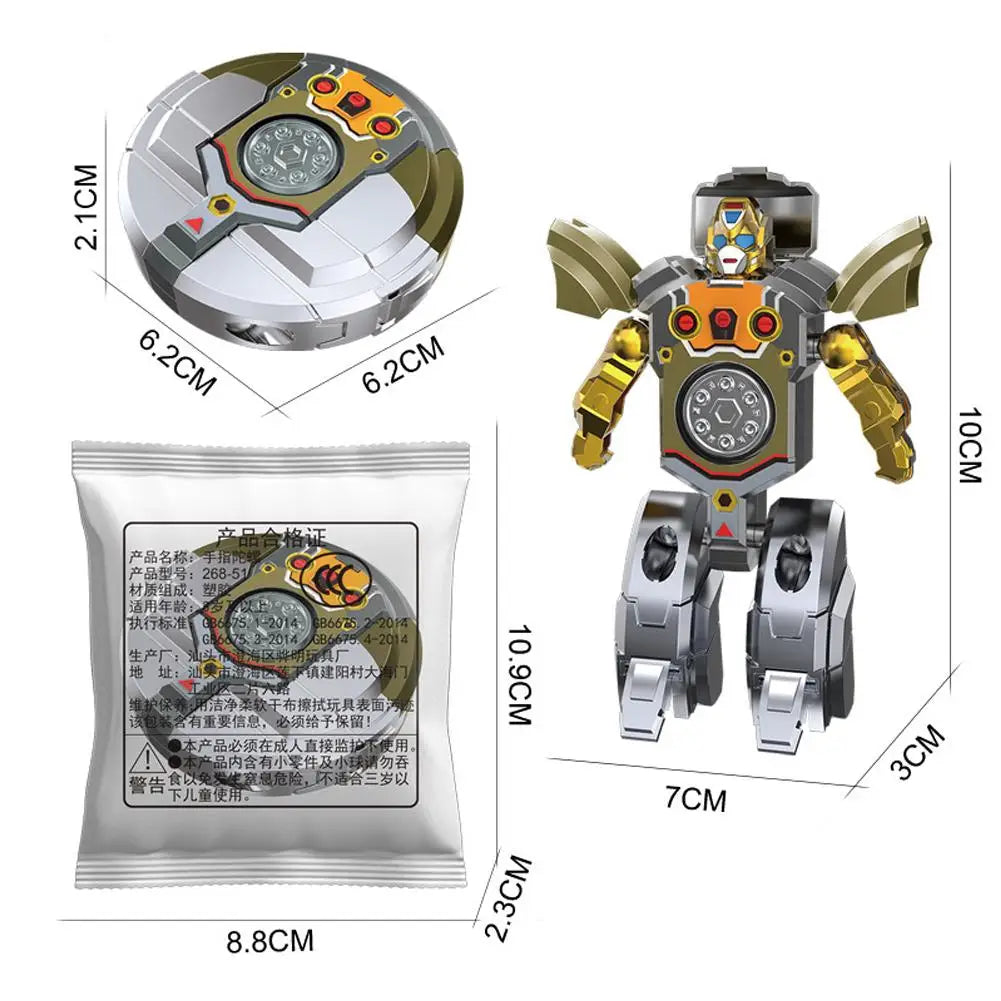 Transformable Fidget Spinners Funny Sensory Fidget Toys Deformable DIY Round to Robot Fingertip Toys for Kids Party Gifts