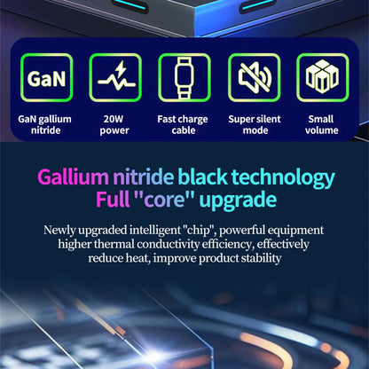 New Portable Multi Functional Folding Adapter Charging Protection GaN 20W PD3.0 Fast Charger With Retractable Type-C Cable