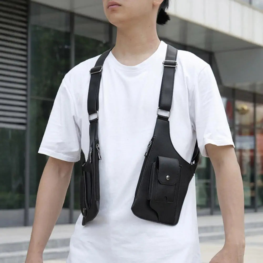 Outdoor Anti-theft Tactical Bag Men Retro Double Shoulder Strap Multi-pocket Crossbody Bags Double Shoulder Strap Multi-Pocket