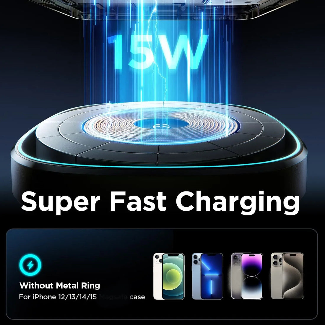 Magnetic Wireless Car Charger, Magnetic  Car Mount Charger, Air Vent 15W Fast Wireless Charging Car Phone Holder Bracket