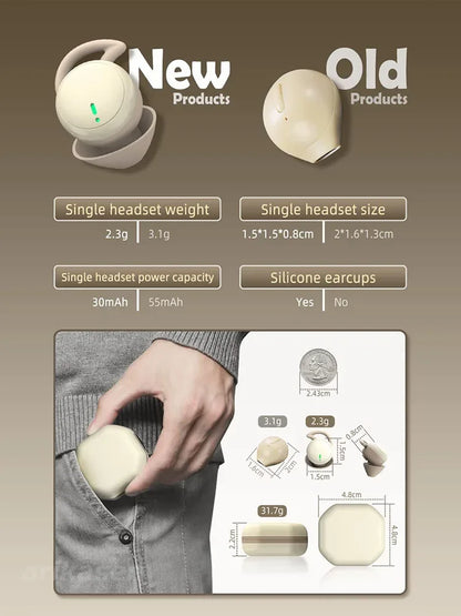 Sleeping Earbuds Bluetooth Mini invisible Small Bluetooth Eraphones Mini Comfortable Noise Blocking for Side Sleeping Home Work