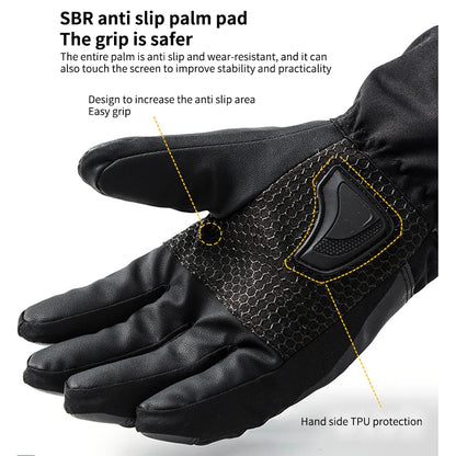 Winter Heated Gloves for Motorcycle Biker Men Women Touchscreen Rechargeable Self Heating Gloves Ski Hiking Hand Warmer