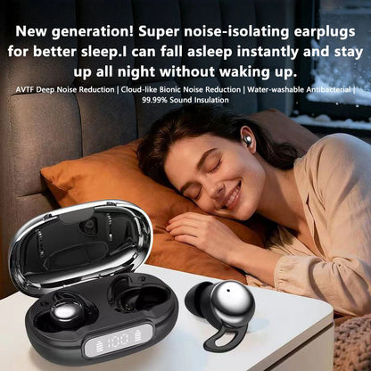 Sleep Bluetooth Earbuds ANC Noise Cancelling with Translation In-Ear Headphones Portable Charging LED Display for Travel Work
