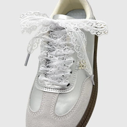 1Pair Fancy Lace Flat Shoelace for Sneakers Shoelaces for Women Casual Shoes Black White Shoe Laces Accessorices