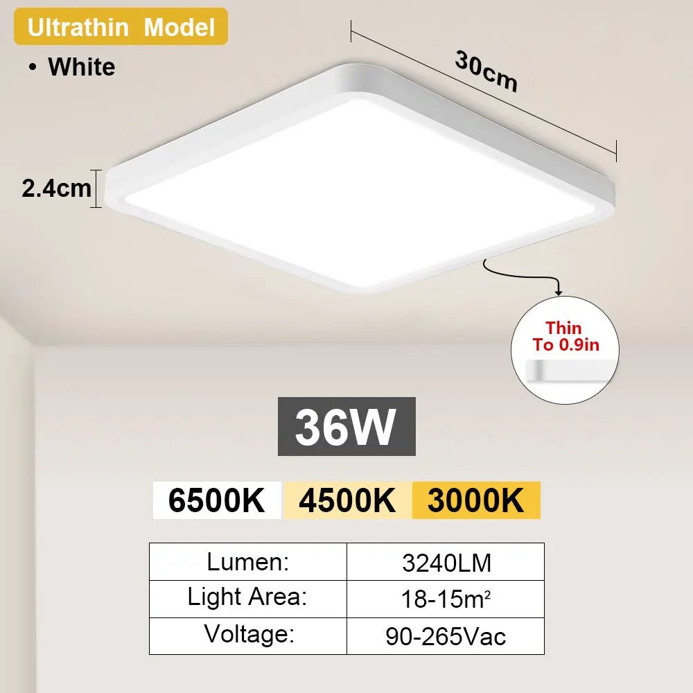 LED Ceiling Light Modern Dimmable Fixture for Bedroom Living Room Kitchen Hallway High Power Ultra Bright Home Decor Lamp Style