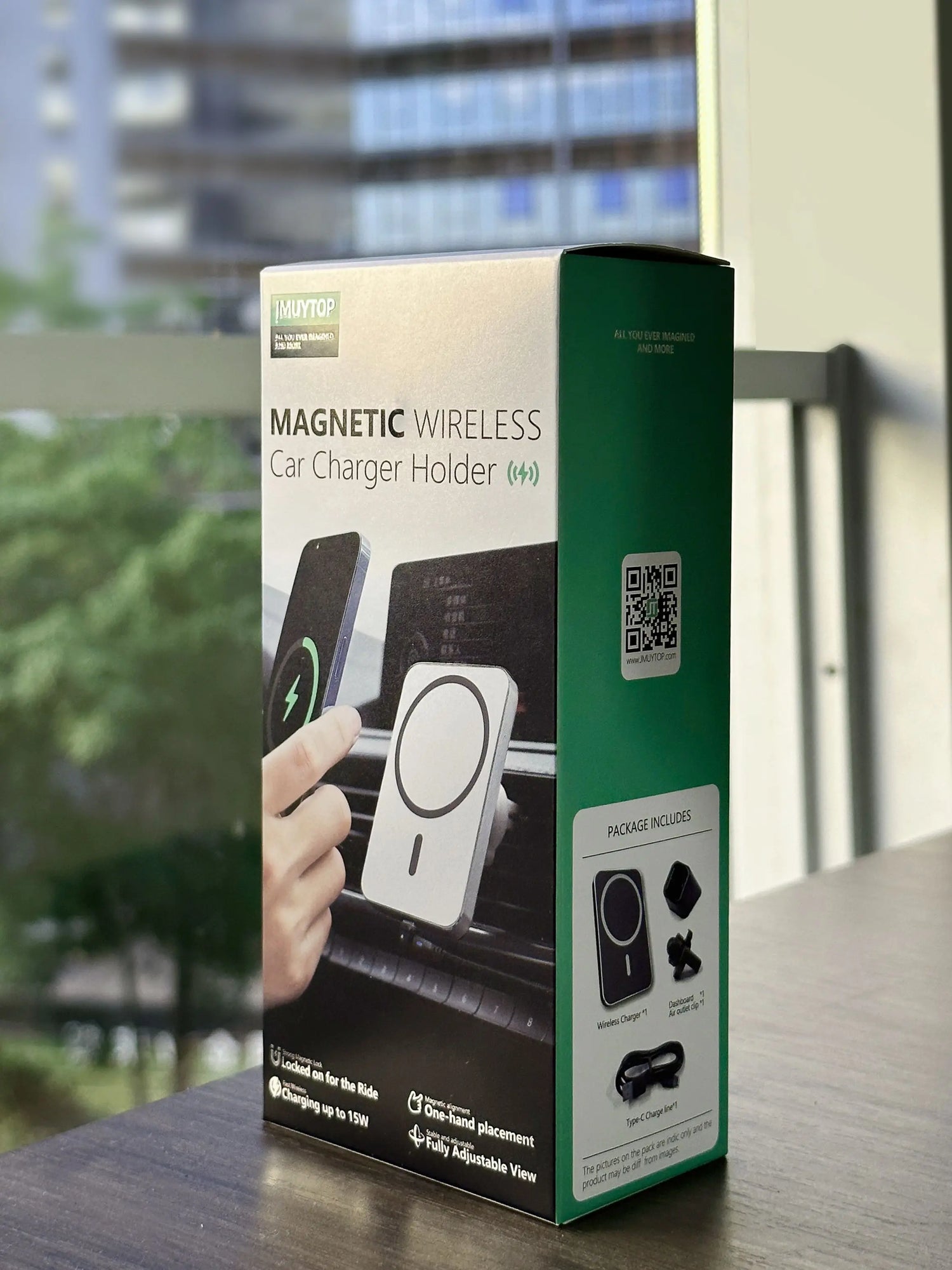 Magnetic Wireless Car Charger Mount Adsorbable Phone For iPhone 15 14 13 Pro Max adsorption 15W Fast Charging Alloy Frame Holder