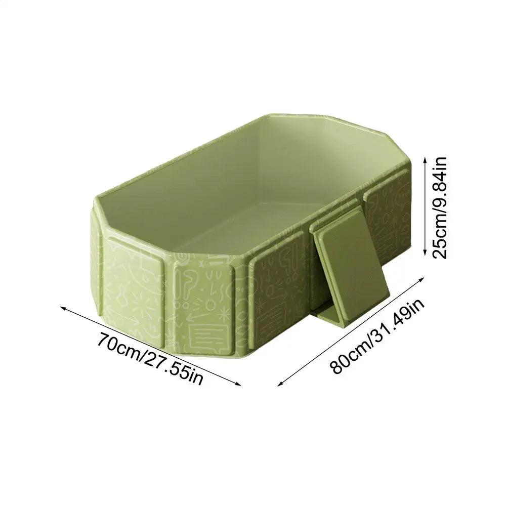 Baby Large Foldable Bathtub  Baby Shower Tub Includes 2 Ducks 5 Balls Shower Basin Bathroom Pool for Kids 0-8 Years Old
