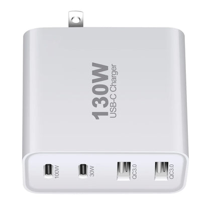 GaN  Charger, 130W USB C Wall Charger, 4 Ports Foldable GaN Charger, Fast Charger for iPhone 14/Pro Max/SE/11/XR/XS, IPAD Sams
