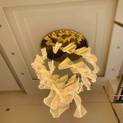 Modern Simple Led Luxurious Duplex Building Large Chandelier Living Room Creative Villa Pendant Lamp Stair Dining Hall Lighting