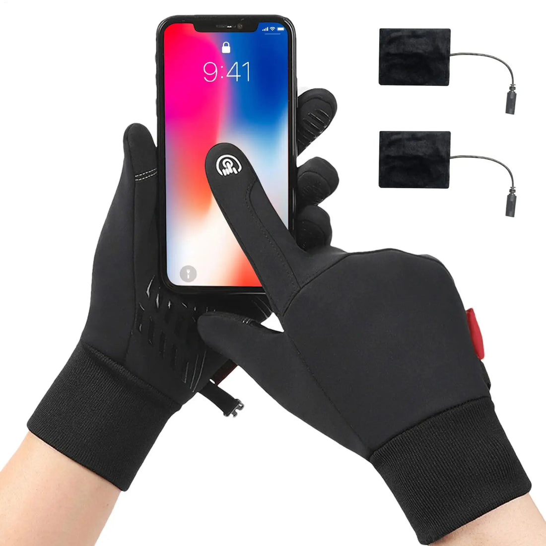 Heated Gloves For Women men Heated Hunting Gloves USB Charging Windproof Non-Slip Touchscreen Waterproof Thick Drawstring