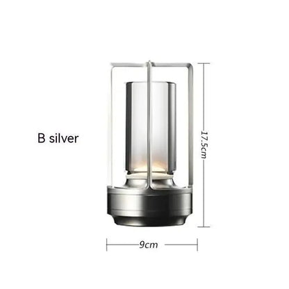 LED Table Lamp Aluminum Crystal Restaurant Bar Desk Lamp Dimming Atmosphere 5200mAh USB Charging Touch Switch Bedroom Decoration