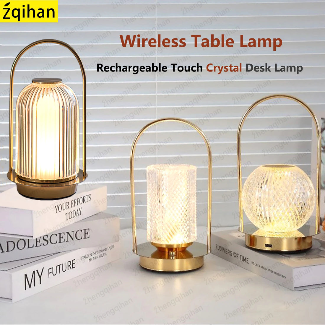 LED Crystal Table Lamp USB Touch 3-Color Stepless Dimming Rechargeable Bedside Light For Bedroom Restaurant Bar Decor Desk Lamp