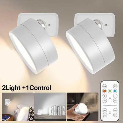 LED Wall Sconces light, 3 Brightness Levels 3 Color Modes Wall Lights Battery Operated 360° Rotatable Touch Control Wall lamp