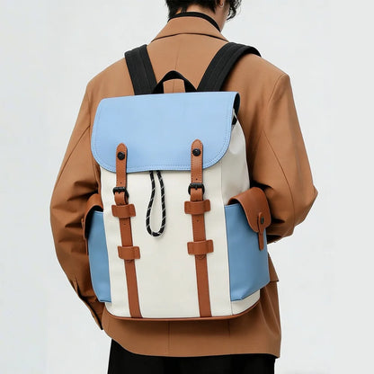 2026 New Travel Backpack, Simple Casual Bag, Retro Color-Blocking Commuter Bag, Unisex Laptop Bag, Large-Capacity Student School Bag